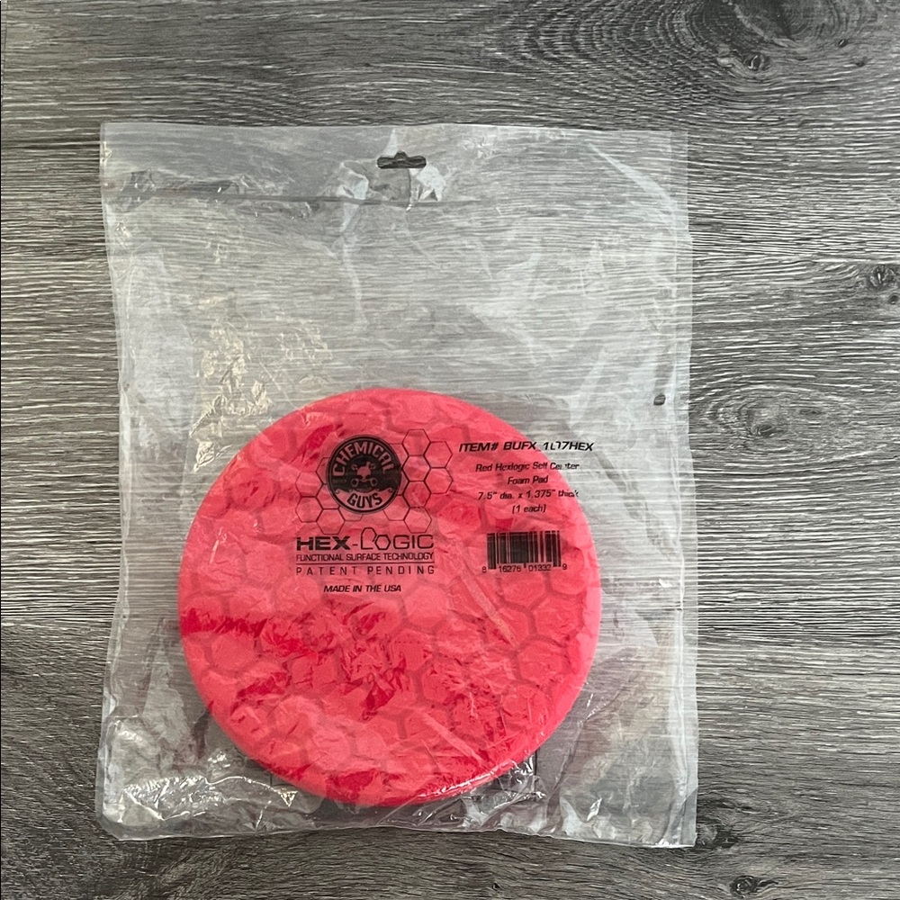 Brand New Chemical Guys Red Hex-Logic Buffing Pad Brand New